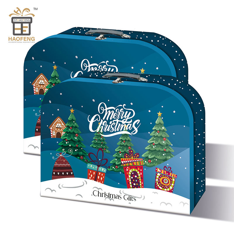 Christmas Cardboard Paper Packaging Suitcase Gift Box
